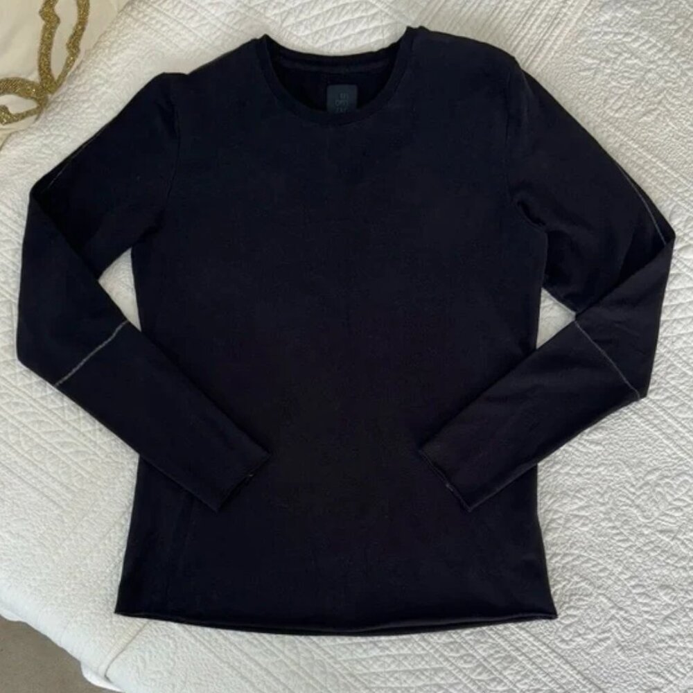 Thom Krom Black Avant Garge Long Sleeve Sweater Knit Shirt, Size Medium M